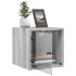 Mesitas noche con puertas vidrio 2 uds gris Sonoma 35x37x35