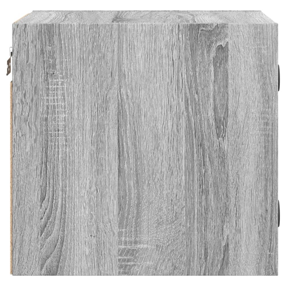 Mesitas noche con puertas vidrio 2 uds gris Sonoma 35x37x35