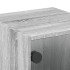 Mesitas noche con puertas vidrio 2 uds gris Sonoma 35x37x35