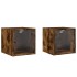 Mesitas noche puertas de vidrio 2 uds roble ahumado 35x37x35