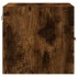 Mesitas noche puertas de vidrio 2 uds roble ahumado 35x37x35
