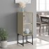 Armario auxiliar con puerta de vidrio roble Sonoma 35x37x100