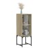 Armario auxiliar con puerta de vidrio roble Sonoma 35x37x100