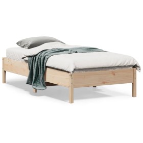 Estructura de cama sin colchón madera maciza pino 75x190