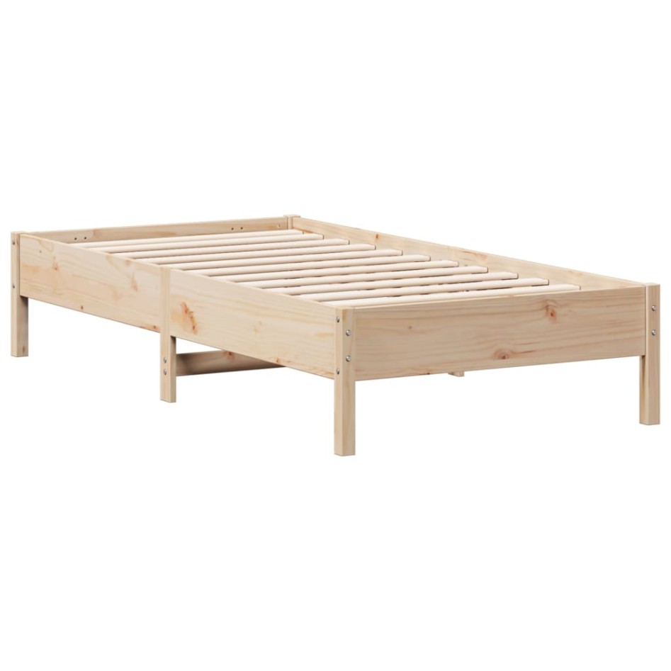 Estructura de cama sin colchón madera maciza pino 75x190