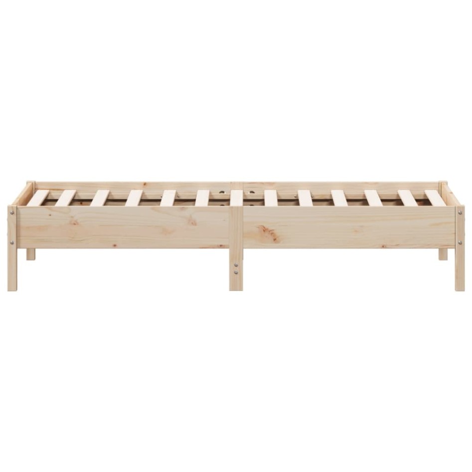 Estructura de cama sin colchón madera maciza pino 75x190