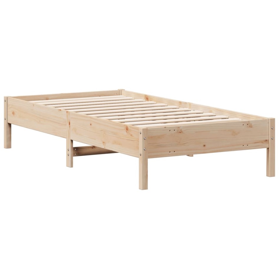 Estructura de cama sin colchón madera maciza de pino 90x190