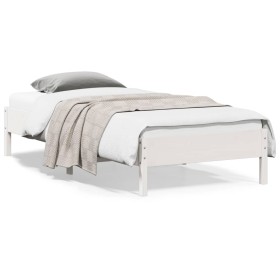 Estructura de cama sin colchón madera de pino blanca 90x200