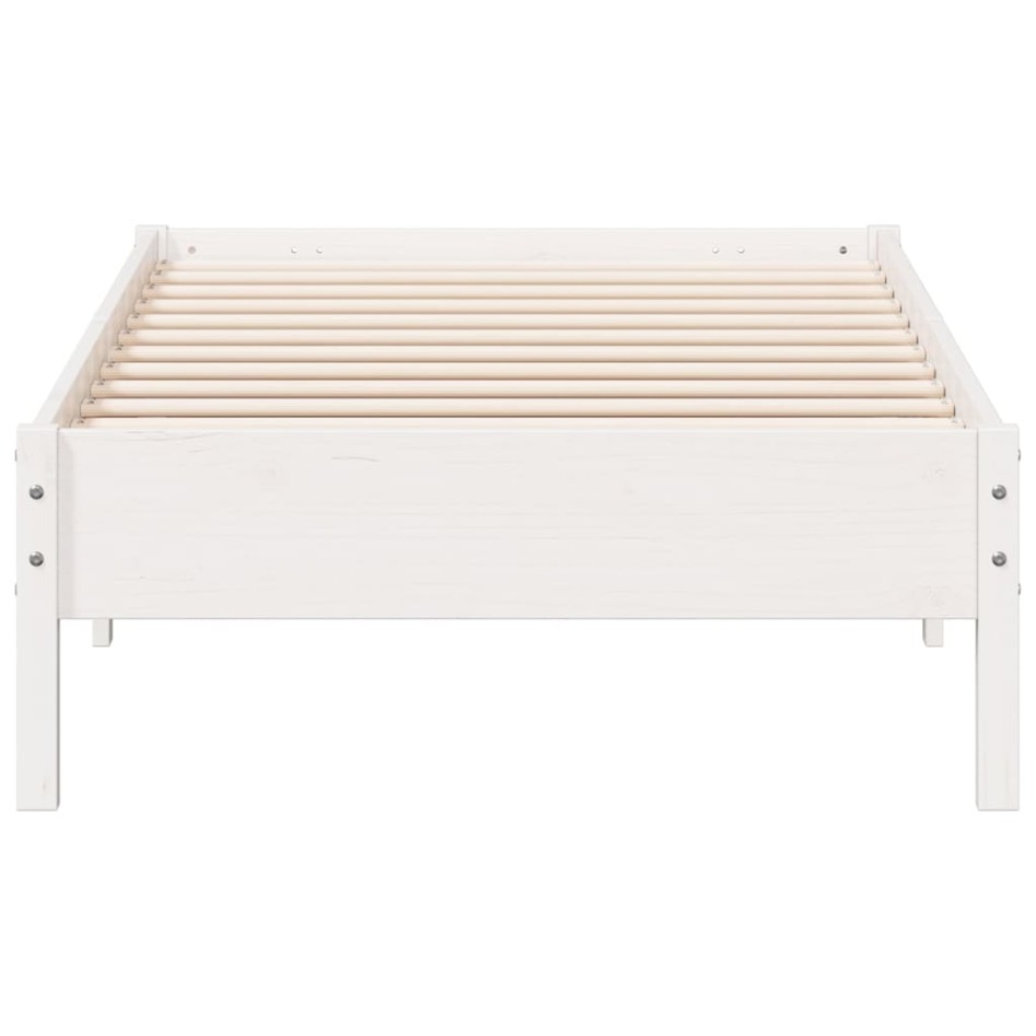Estructura de cama sin colchón madera de pino blanca 90x200