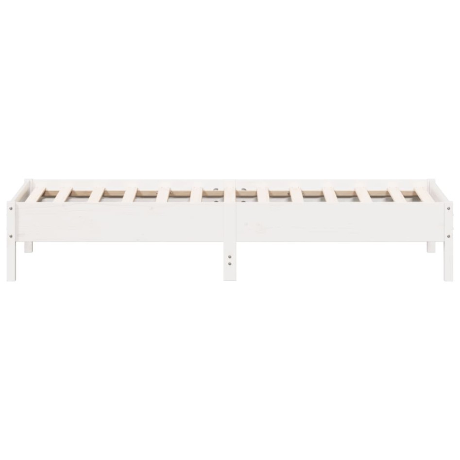 Estructura de cama sin colchón madera de pino blanca 90x200