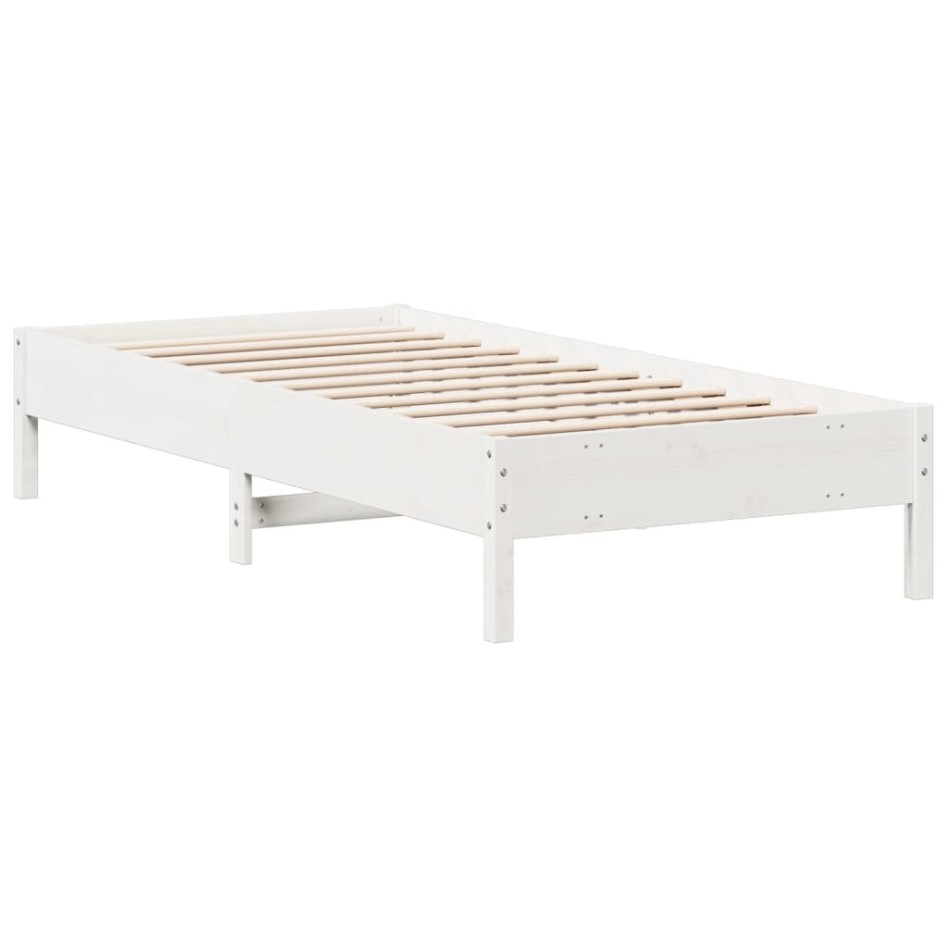 Estructura de cama sin colchón madera de pino blanca 90x200