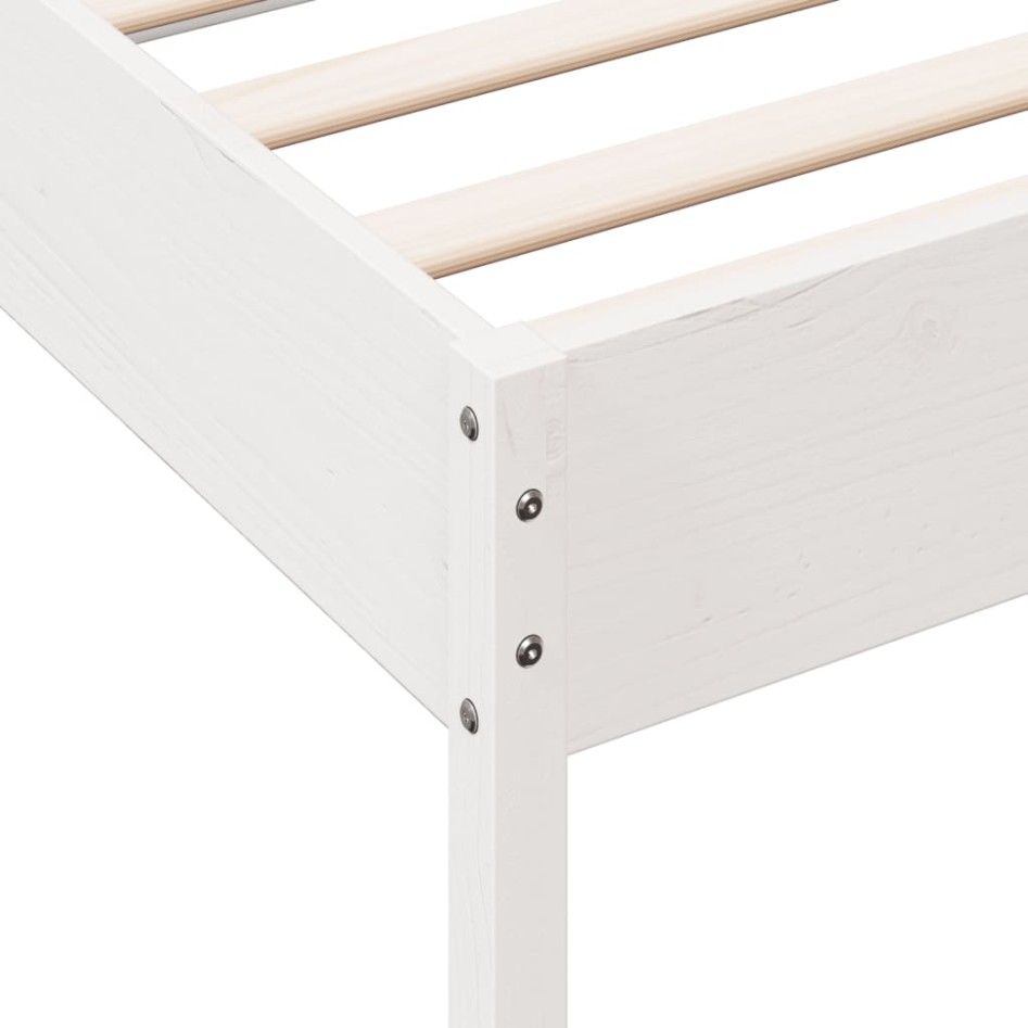 Estructura de cama sin colchón madera de pino blanca 90x200