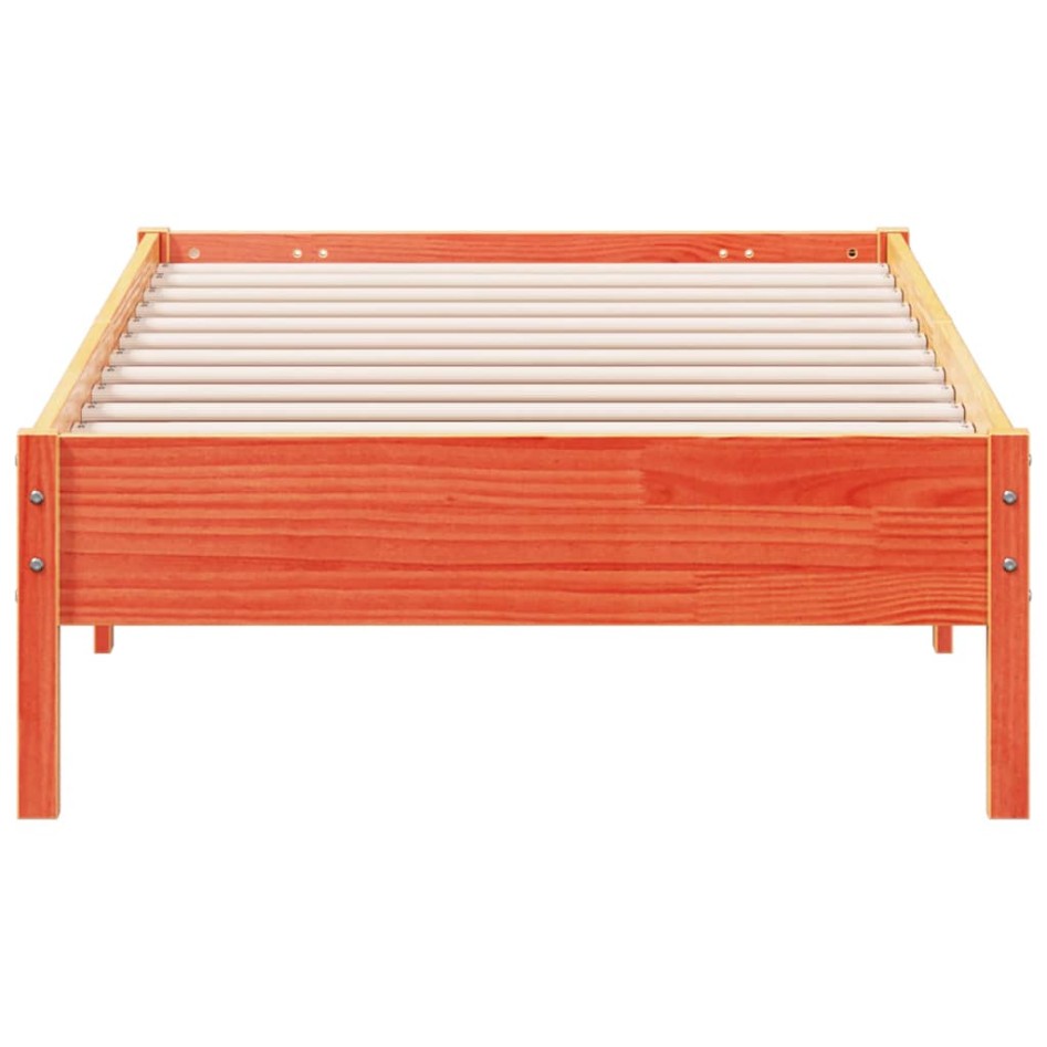 Estructura de cama sin colchón madera de pino marrón 90x200