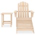 Silla Adirondack de jardín con otomana y mesa macizo abeto
