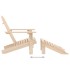 Silla Adirondack de jardín con otomana y mesa macizo abeto