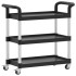 Carrito de 3 niveles aluminio negro 77x34x72