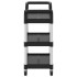 Carrito de 3 niveles aluminio negro 77x34x72