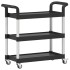 Carrito de 3 niveles aluminio negro 77x34x72