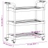 Carrito de 3 niveles aluminio negro 77x34x72