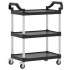 Carrito de 3 niveles aluminio negro 81x41x92