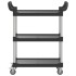 Carrito de 3 niveles aluminio negro 81x41x92