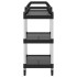 Carrito de 3 niveles aluminio negro 81x41x92