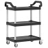 Carrito de 3 niveles aluminio negro 81x41x92