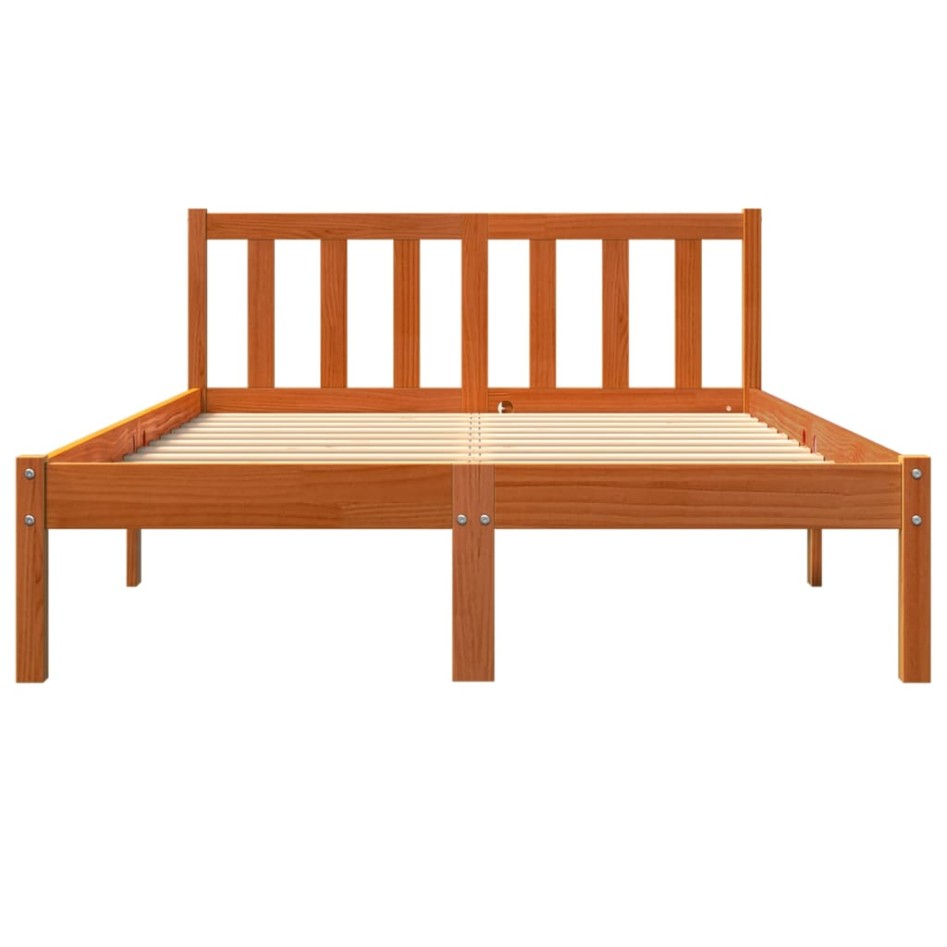 Estructura de cama sin colchón madera maciza marrón 120x190