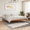 Cama sin colchón madera maciza de pino marrón cera 200x200 cm