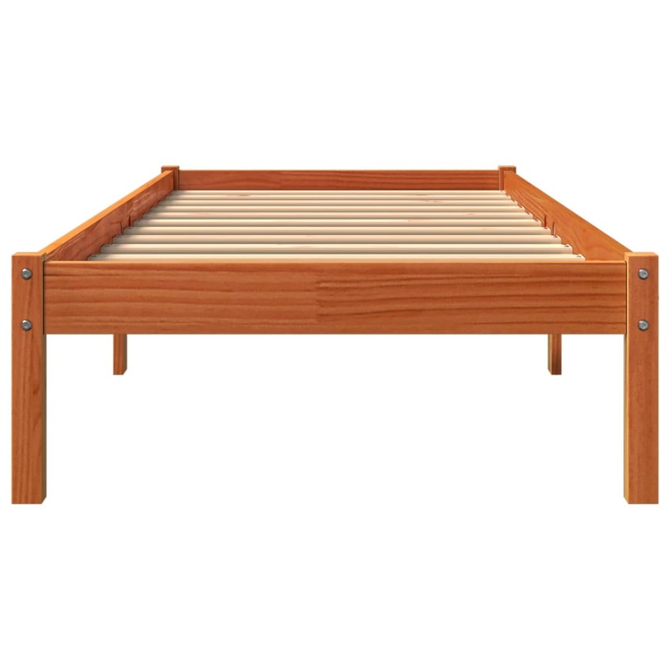Estructura de cama sin colchón madera de pino marrón 90x200