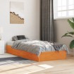 Cama sin colchón madera maciza de pino marrón cera 100x200 cm