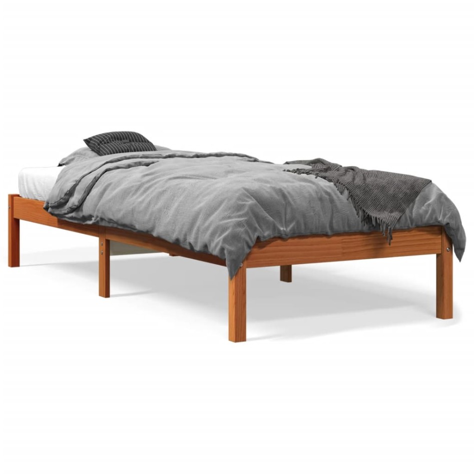 Estructura de cama sin colchón madera maciza marrón 90x190