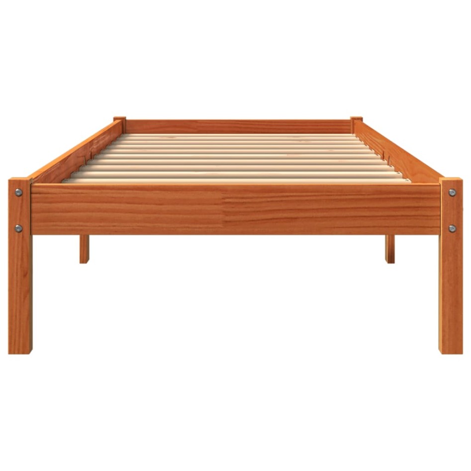 Estructura de cama sin colchón madera maciza marrón 90x190