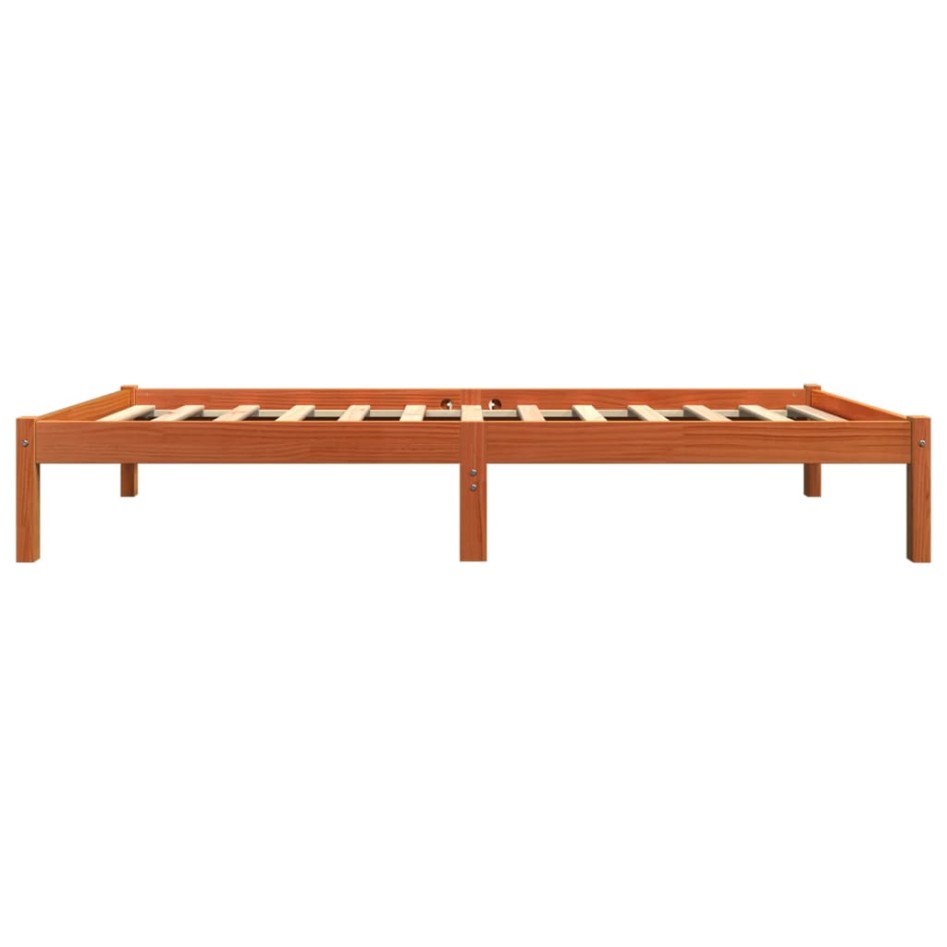 Estructura de cama sin colchón madera maciza marrón 90x190