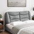 Cabecero de cama acolchado tela gris claro 140