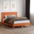 Cabecero de cama madera maciza de pino marrón cera 160