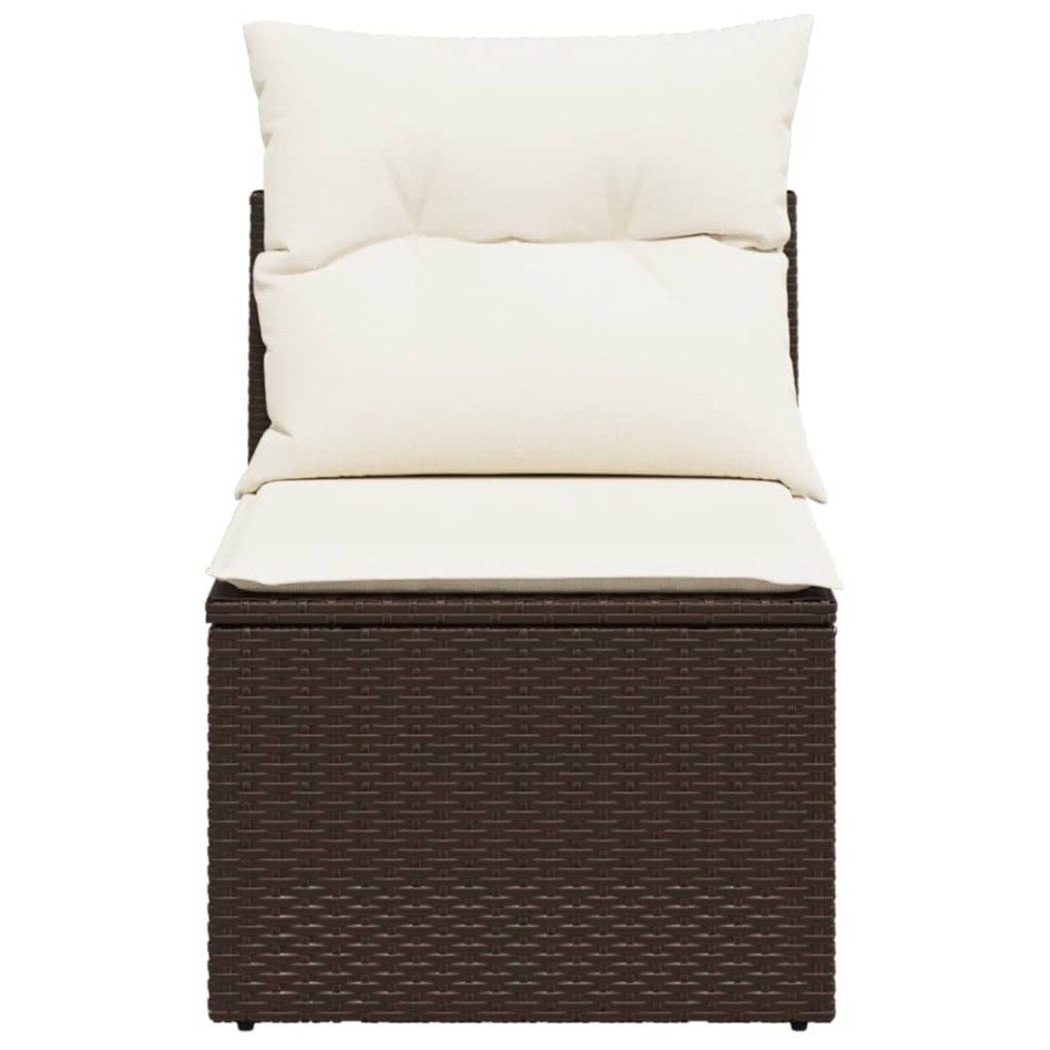 Sofá de jardín sin reposabrazos con cojines ratán PE