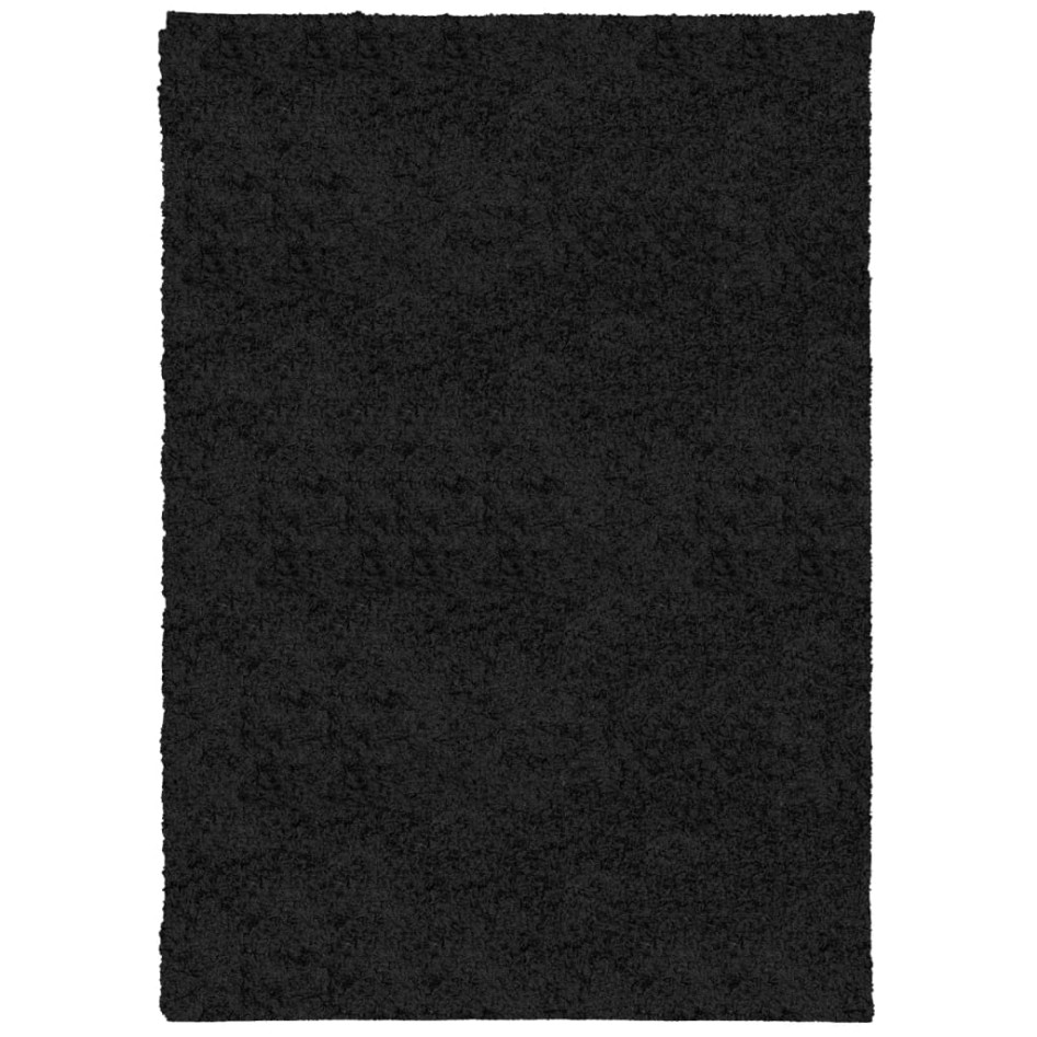 Alfombra peluda de pelo largo moderna PAMPLONA negra 160x230