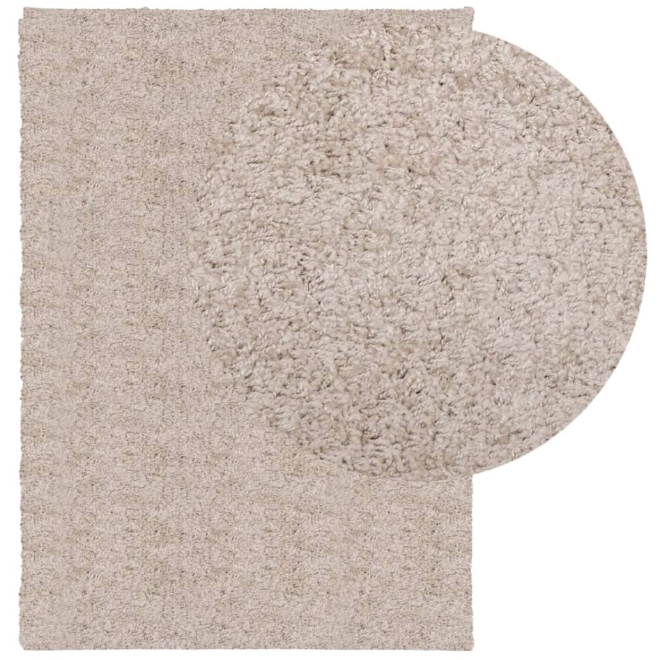 Alfombra peluda de pelo largo moderna PAMPLONA beige 160x230