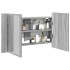 Armario espejo de baño con luz LED acrílico gris 80x12x45