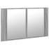 Armario espejo de baño con luz LED acrílico gris 80x12x45