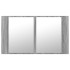 Armario espejo de baño con luz LED acrílico gris 80x12x45