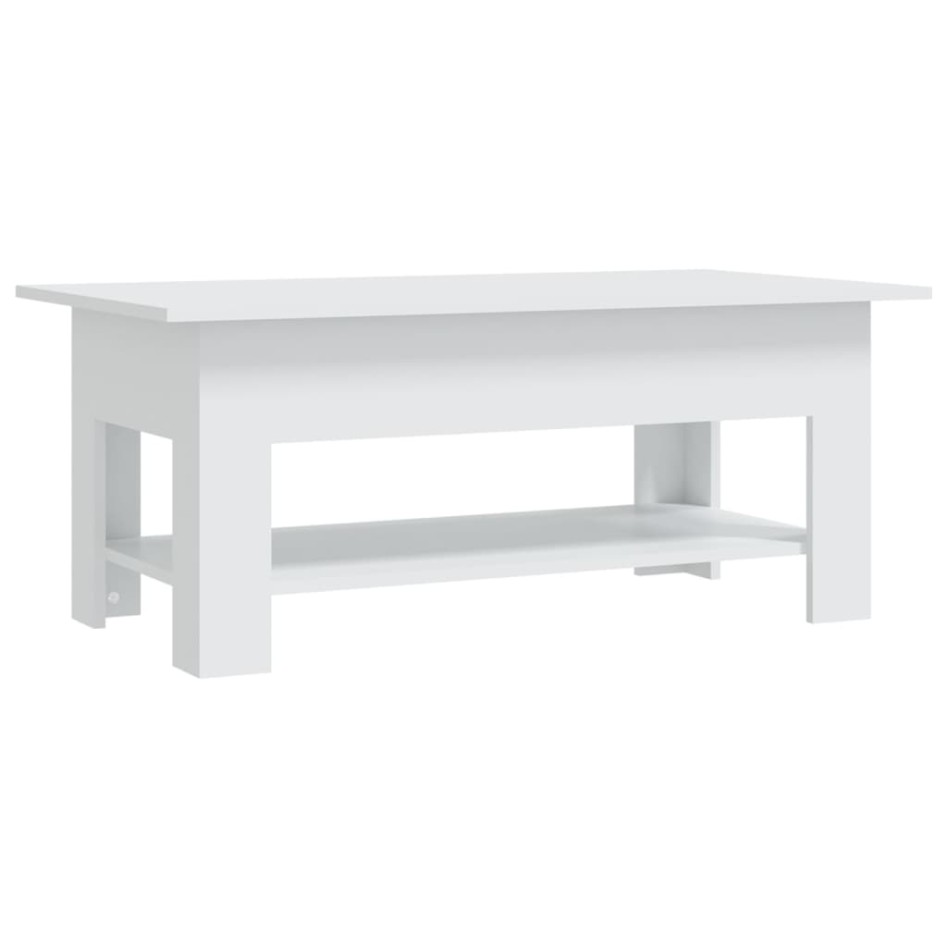 Mesa de centro madera de ingeniería blanca 102x55x42