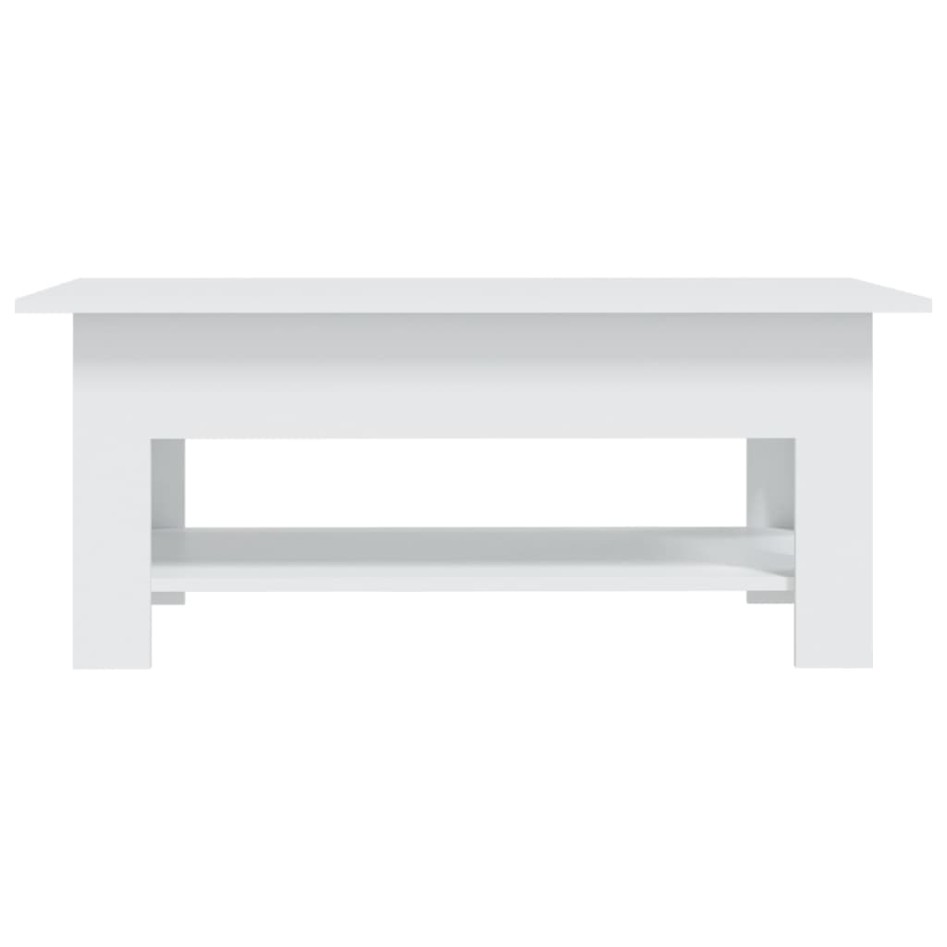 Mesa de centro madera de ingeniería blanca 102x55x42