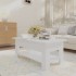 Mesa de centro madera de ingeniería blanca 102x55x42