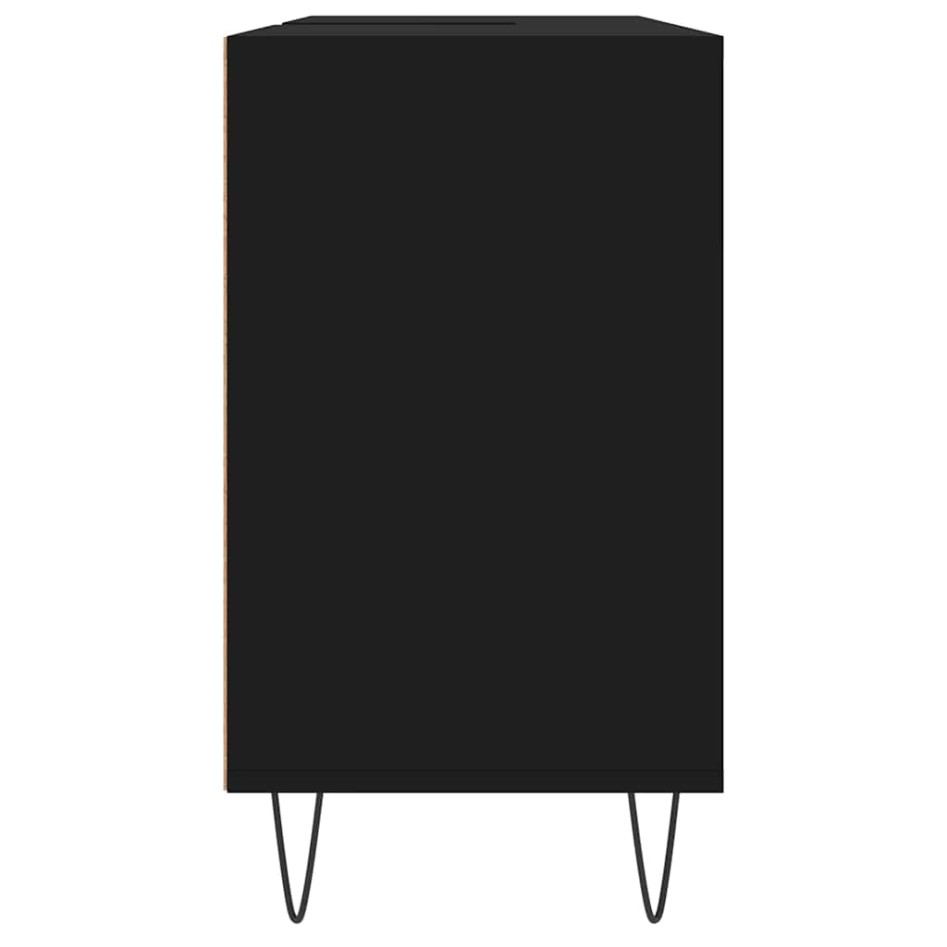 Mueble de baño madera de ingeniería negro 80x33x60