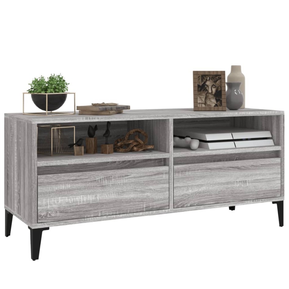 Mueble de TV madera contrachapada gris Sonoma 100x34,5x44,5