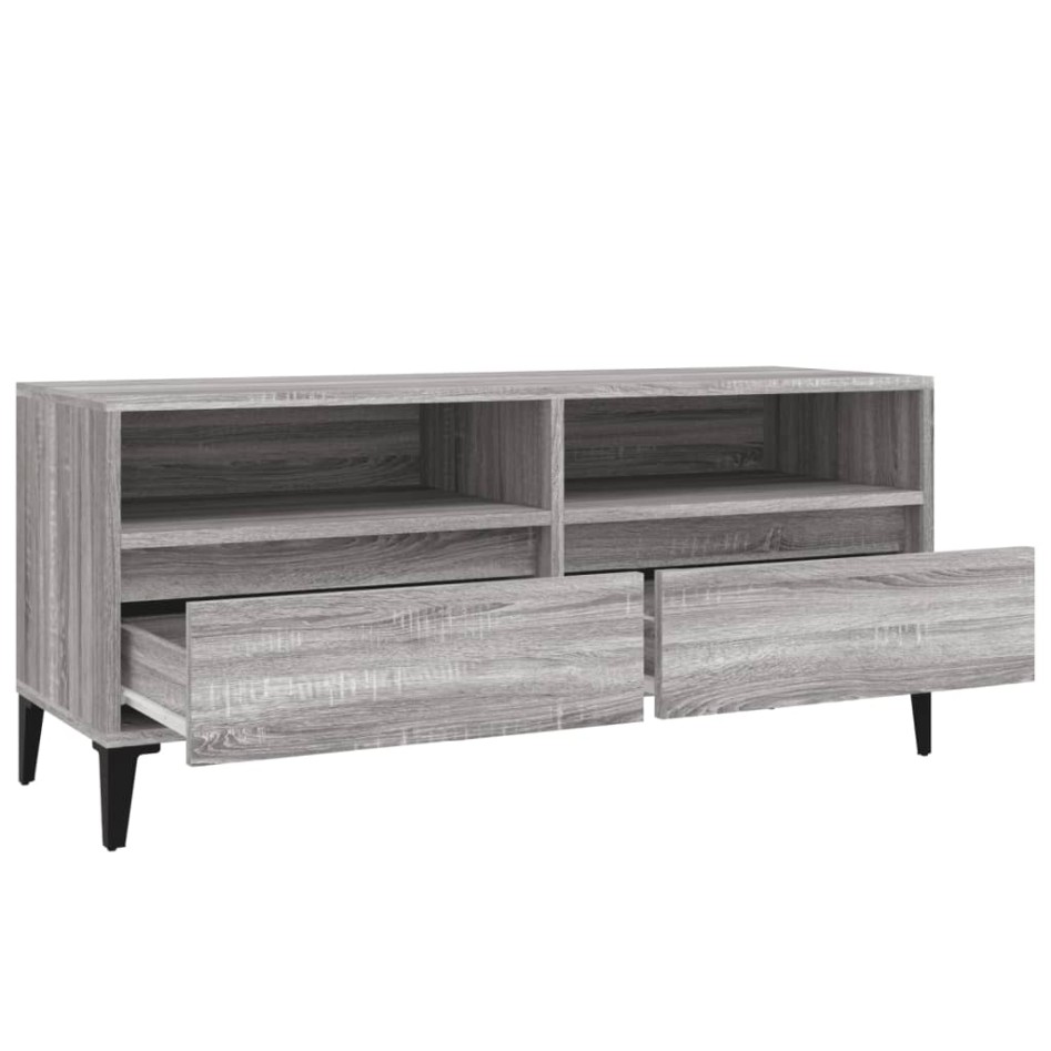 Mueble de TV madera contrachapada gris Sonoma 100x34,5x44,5