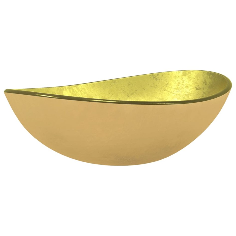 Lavabo de vidrio templado dorado 54,5x35x15,5