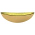 Lavabo de vidrio templado dorado 54,5x35x15,5